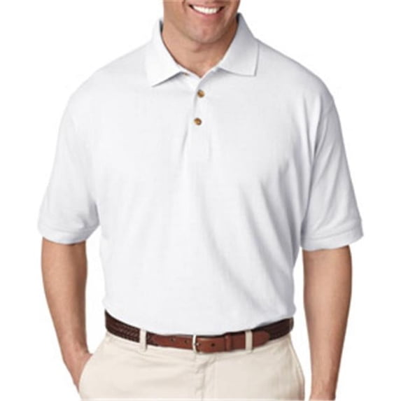 UltraClub 8535 Mens Classic Pique Polo - White, 3XL