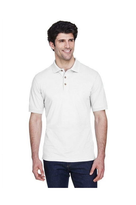 8535 Mens Classic Pique Polo White 5X-Large
