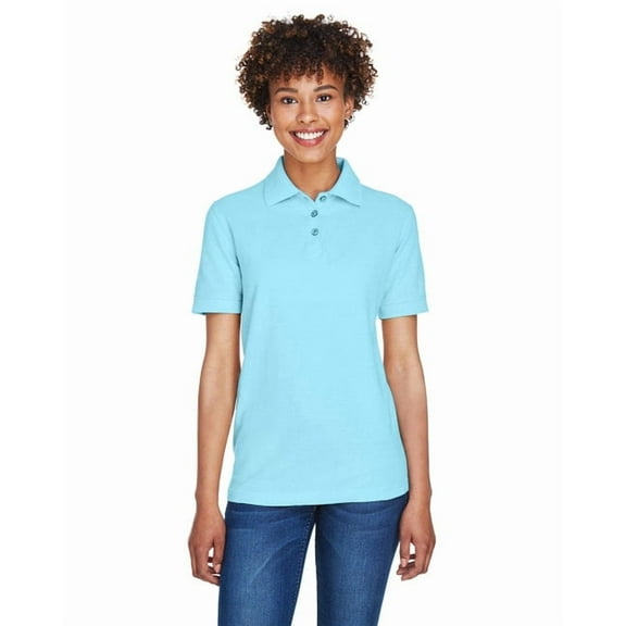 UltraClub 8541 Ladies Whisper Pique Polo Baby Blue XX-Large
