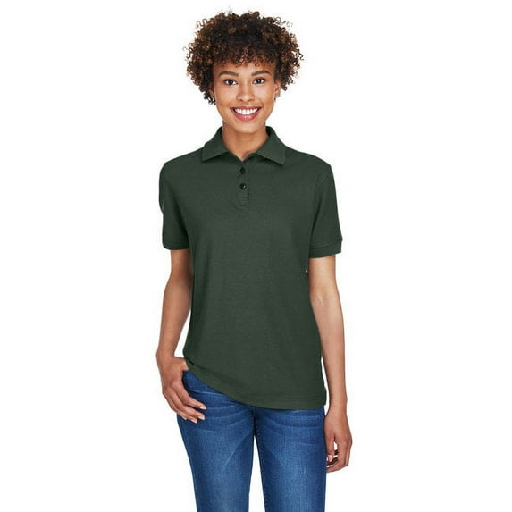 UltraClub 8541 Ladies Whisper Pique Polo Forest Green XX-Large