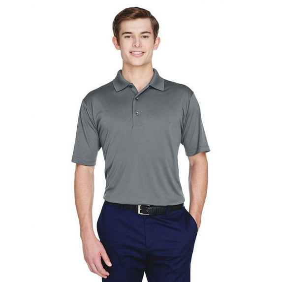 UltraClub 8610 Men's Cool & Dry 8-Star Elite Performance Interlock Polo, CHARCOAL, XL