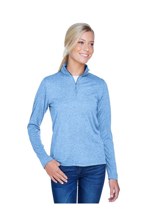 8618W Ladies Cool & Dry Heathered Performance Quarter-Zip