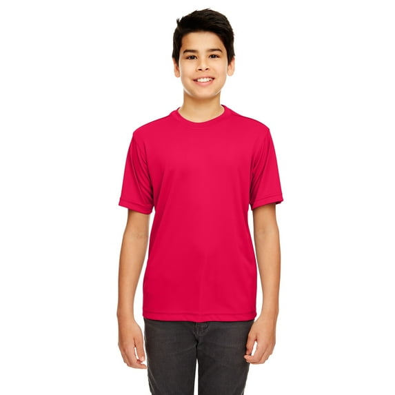 UltraClub 8620Y Youth Cool Dry Basic Performance T-Shirt - Red - Large