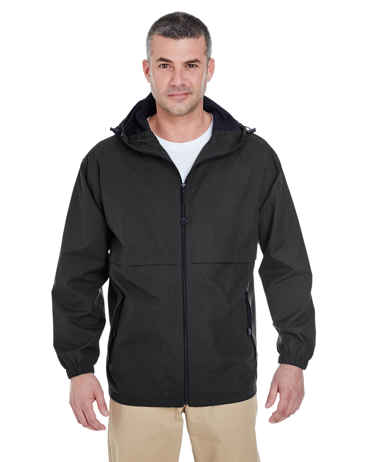 Ultraclub 8908 Men's Hooded Zip Jacket - Walmart.com