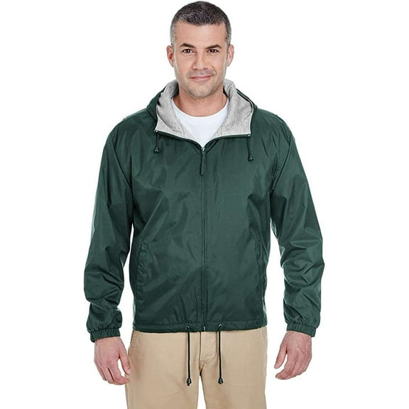 UltraClub 8915 Adult Fleece Hood Lined Jacket Forest Green S