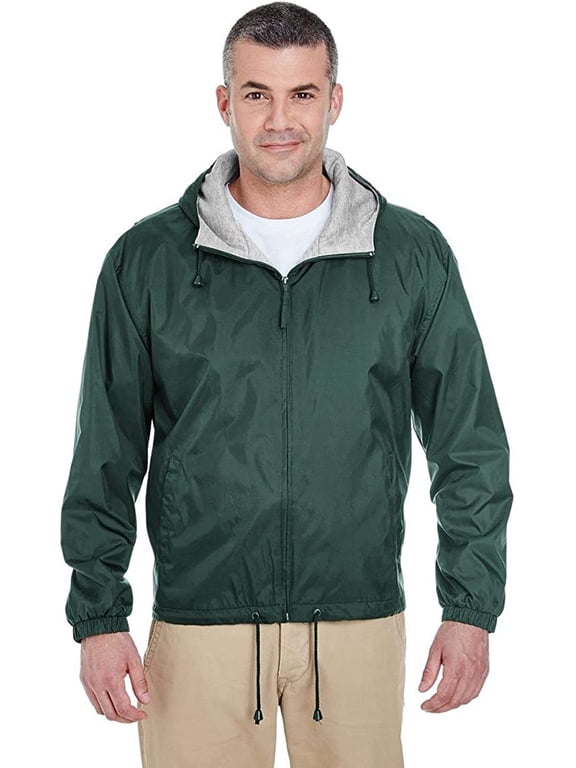 8915 Adult Fleece Hood Lined Jacket Forest Green S