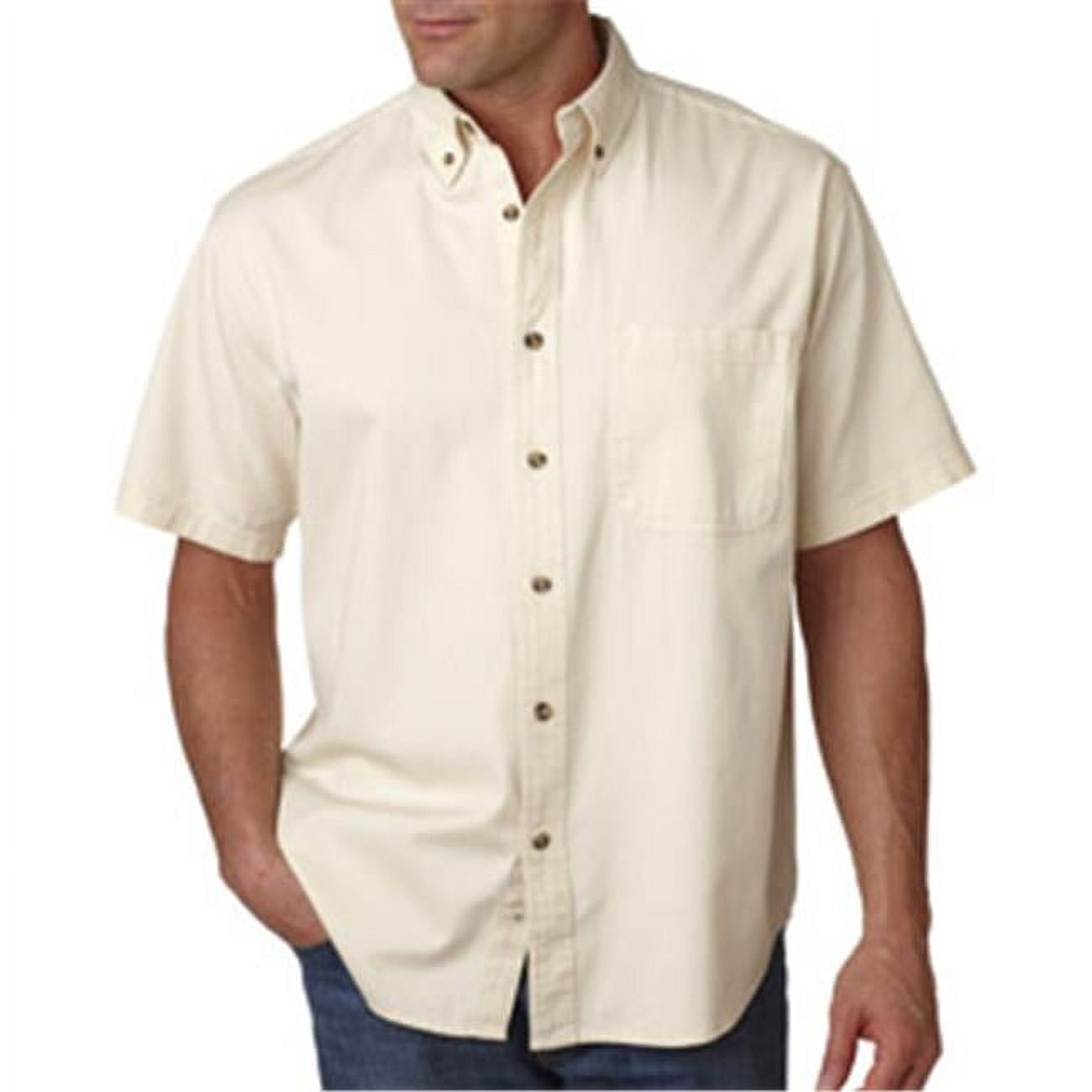 UltraClub Men's Cypress Denim Shirt - 100% Cotton, 6.5 Oz, Full Cut With Chest Pocket