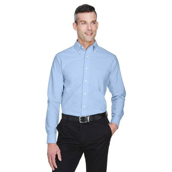UltraClub Men's Classic Wrinkle Free Extended Tail Oxford Shirt