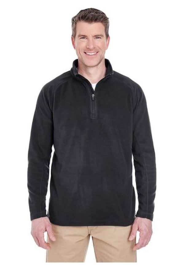 Adult Cool & Dry 1/4 Zip Top Microfleece - 8180 Black M