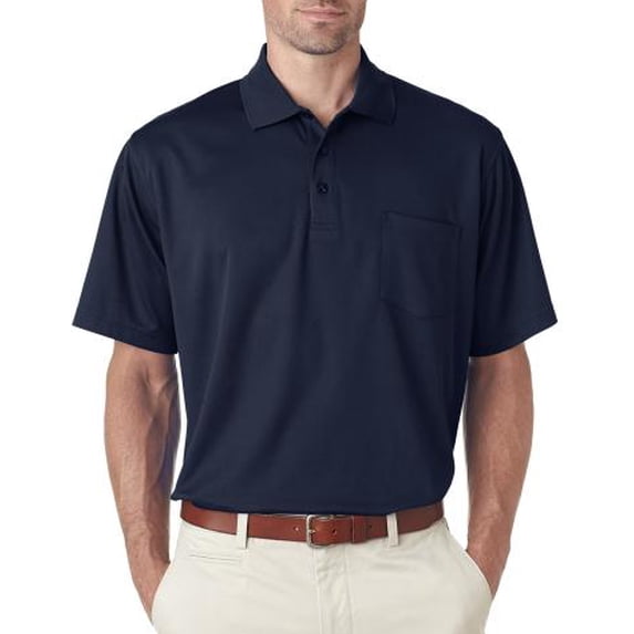 UltraClub Adult Cool & Dry Mesh Piqué Polo with Pocket