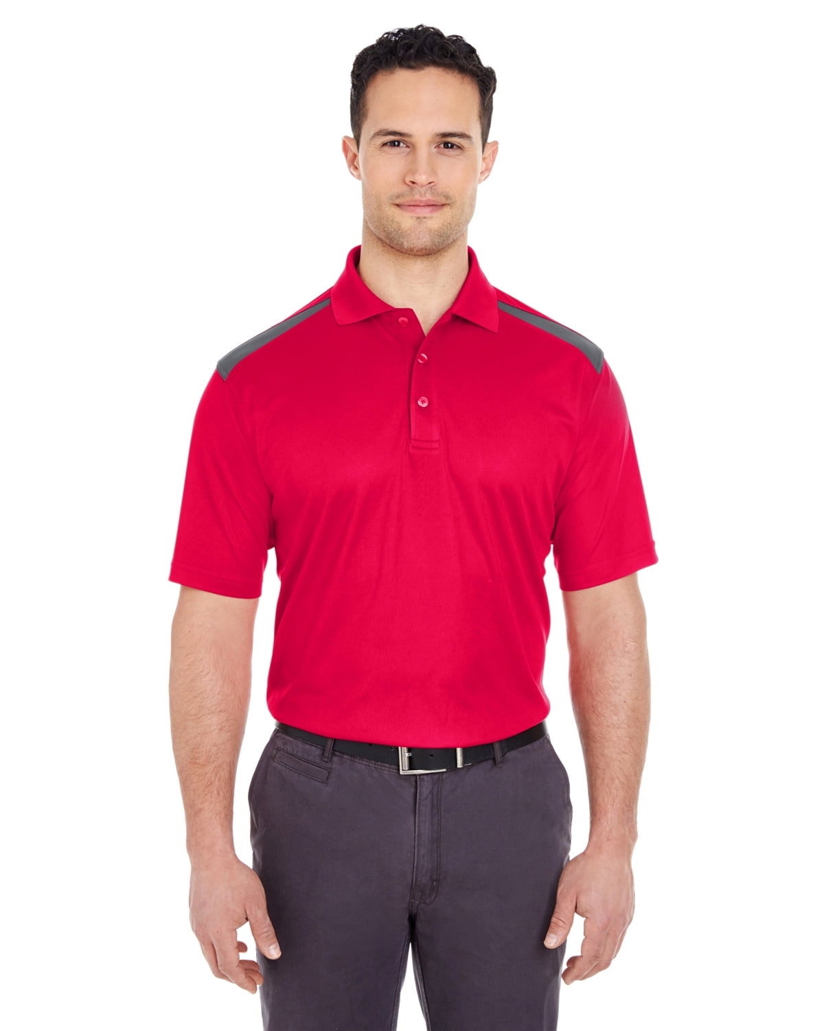 UltraClub Adult Cool & Dry Twqi-Tone Mesh Piqué Polo 8215