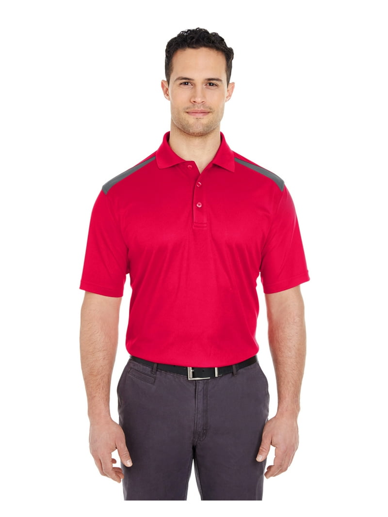 UltraClub Adult Cool & Dry Twqi-Tone Mesh Piqué Polo 8215