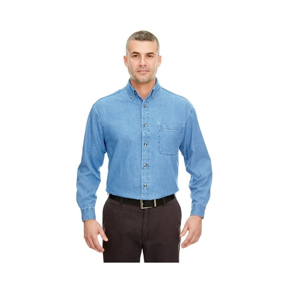 UltraClub Adult Cypress Denim Shirt with Pocket, Style 8960