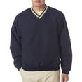 thumbnail image 1 of UltraClub Adult Long-Sleeve Microfiber Crossover V-Neck Wind Shirt, 1 of 4