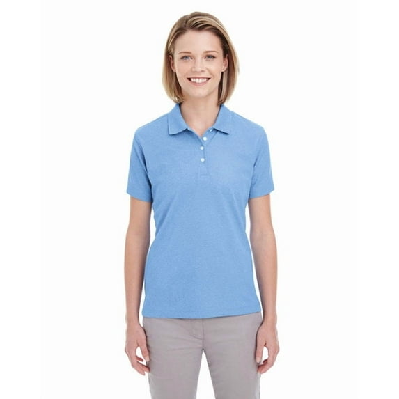 UltraClub Heathered Pique Polo (UC100W) Columbia Blue Heather, XS