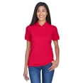 thumbnail image 1 of UltraClub Ladies' Classic Pique Cotton Polo, Red, 2XL, 1 of 3