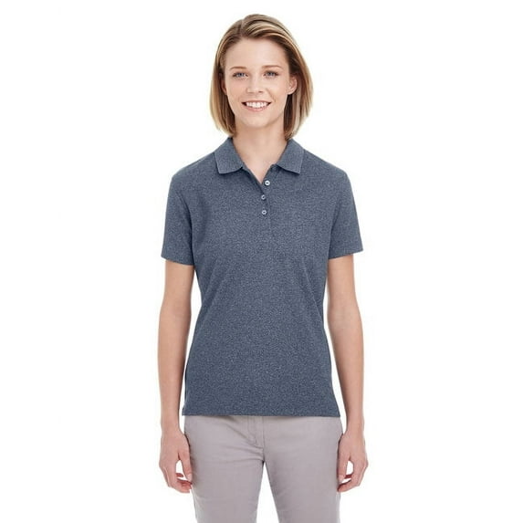 UltraClub Ladies' Heathered Piqué Polo 2XL NAVY HEATHER
