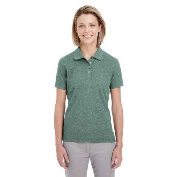 UltraClub Ladies' Heathered Piqué Polo XS FOREST GREN HTHR
