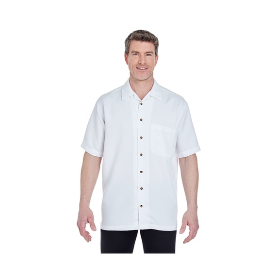 UltraClub 8980 Men's Cabana Breeze Camp Shirt, 3XL, WHITE
