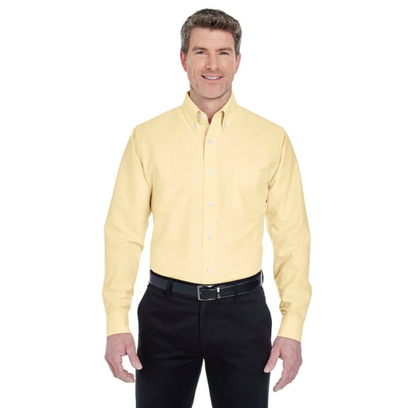 UltraClub Men's Classic Wrinkle-Resistant Long-Sleeve Oxford