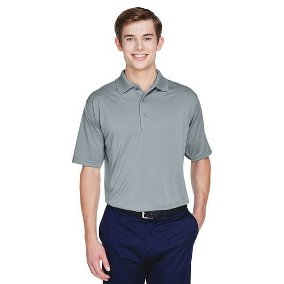 UltraClub Men's Cool & Dry 8-Star Elite Performance Interlock Polo XL SILVER