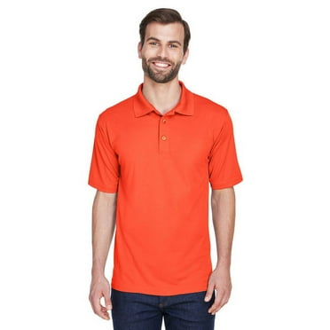 UltraClub Men's Cool & Dry Mesh Piqué Polo L ORANGE