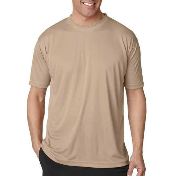 UltraClub Men's Cool & Dry Sport Performance Interlock T-Shirt L SAND