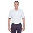 thumbnail image 1 of UltraClub Men's Short-Sleeve Whisper Piqué&nbsp;Polo with Tipped Collar and Cuffs, 1 of 2