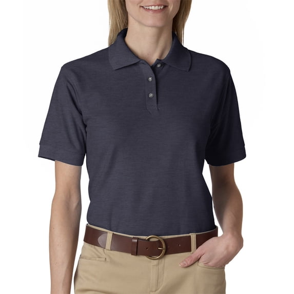 UltraClub Whisper Pique Polo (8541) Black Heather, XL