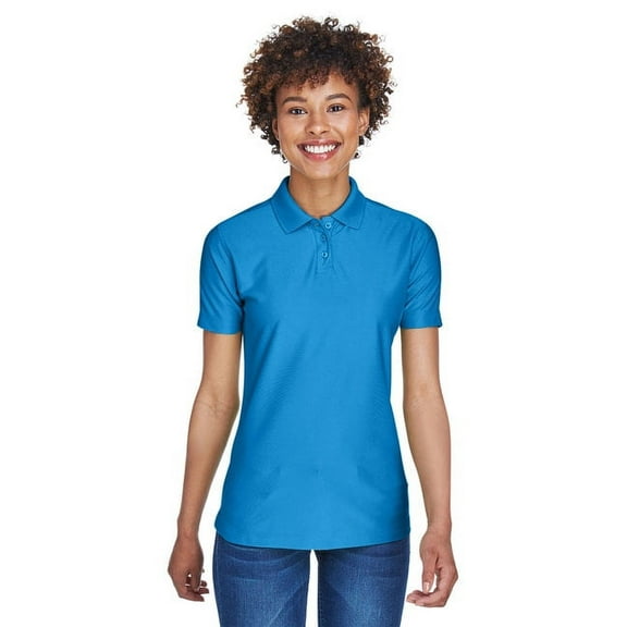UltraClub Women's Cool & Dry Elite Polo Shirt, PACIFIC BLUE, XXX-Large