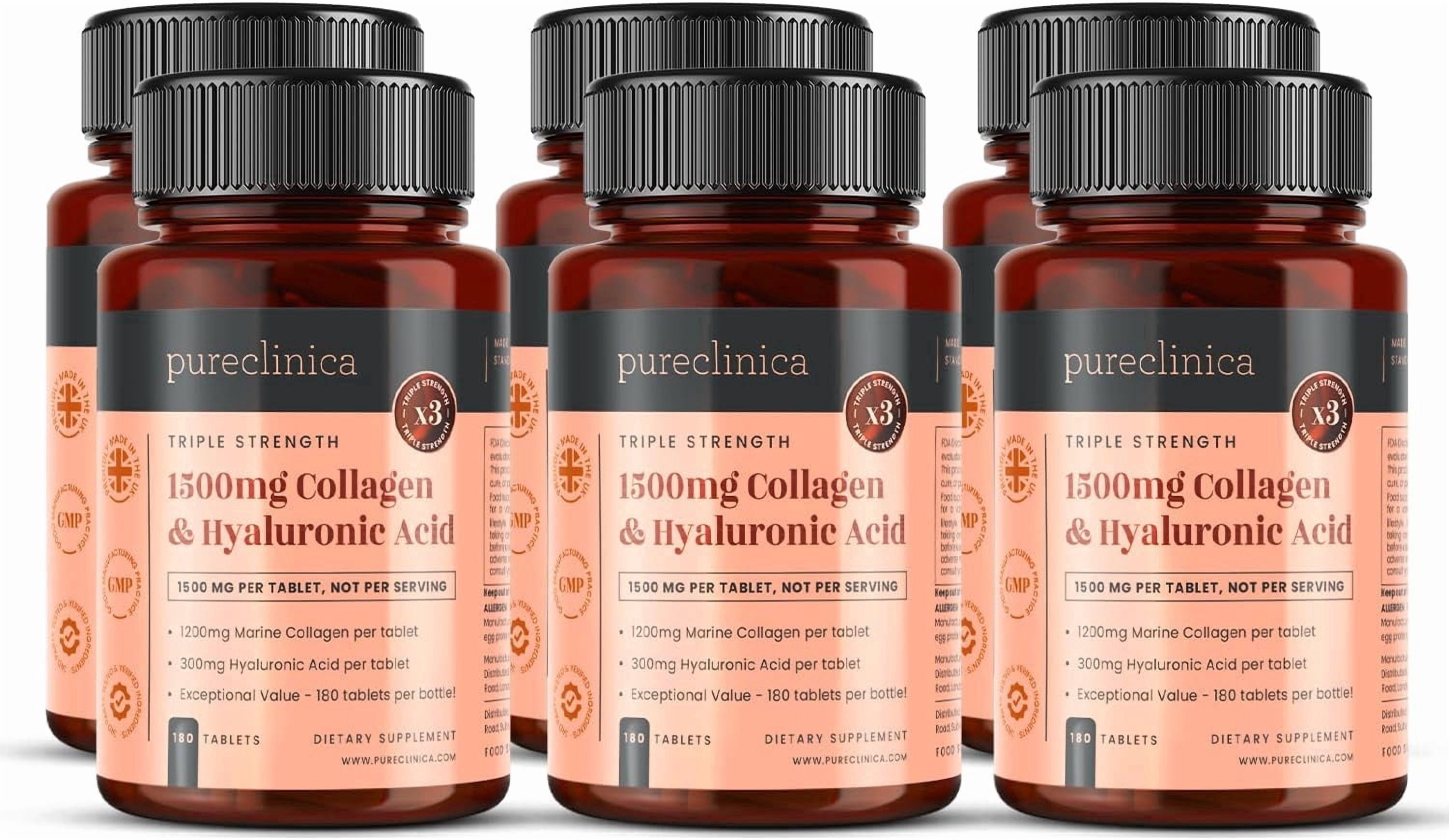 UltraColl Collagen 1200mg + Hyaluronic Acid 300mg (1500mg Total) – 1080 Tablets | Up to 18-Month Supply | Marine Collagen Types I, II, III & VII | High-Strength Anti-Aging