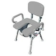 thumbnail image 1 of UltraCommode™ Comfortable Bedside Commode Chair / Bath Shower Chair Soft Warm Padded Foldable Adjustable Height XL Seat, 1 of 5