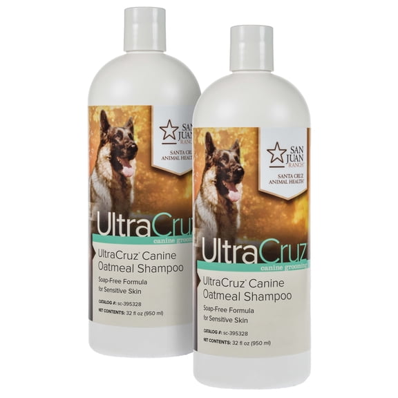 UltraCruz Canine Oatmeal Dog Shampoo Bundle, 2 x 32 oz Each