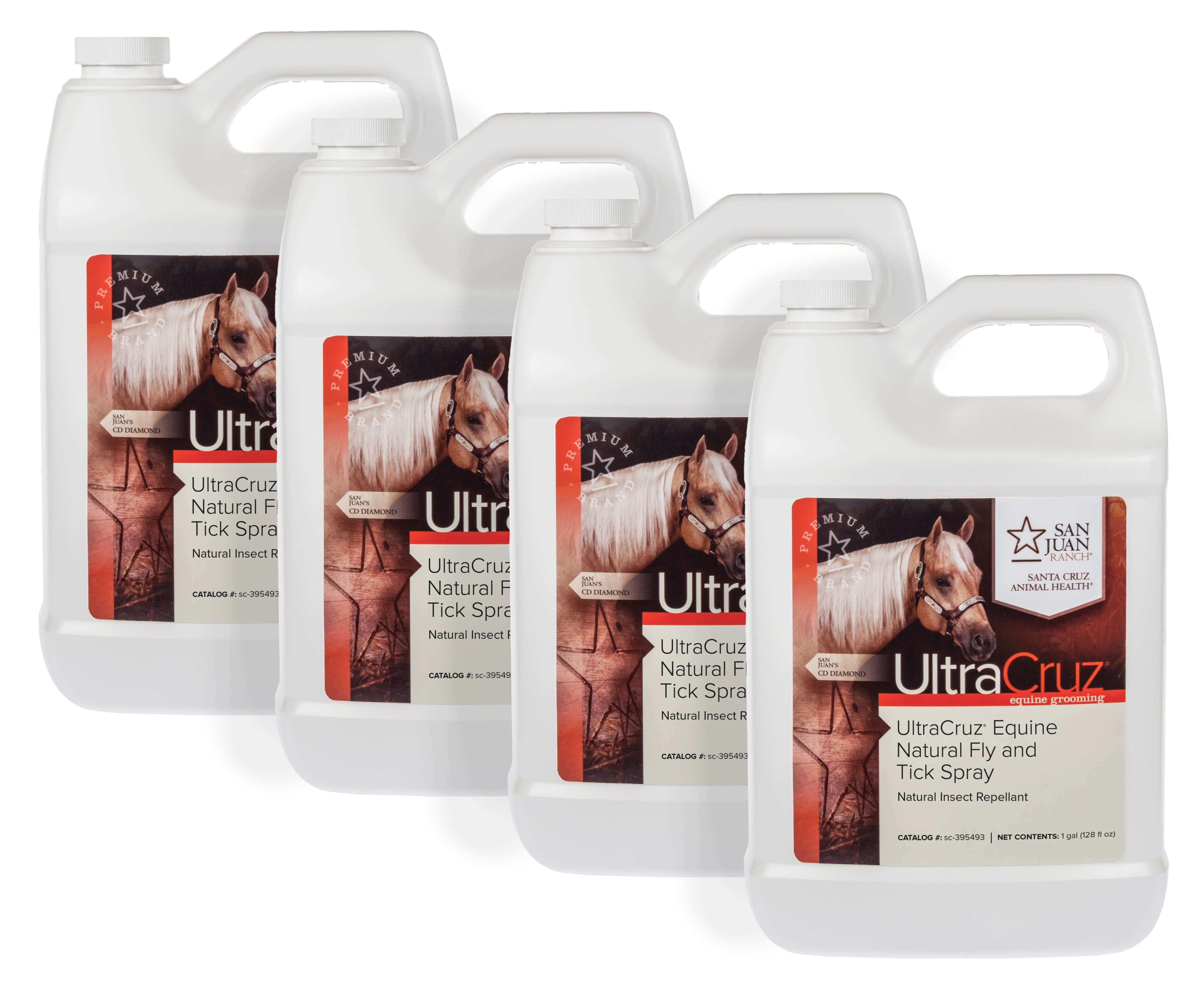 UltraCruz Equine Peppermint Fly and Tick Spray Treatment, Mosquito Repellent for Horses, 4x1 Gal