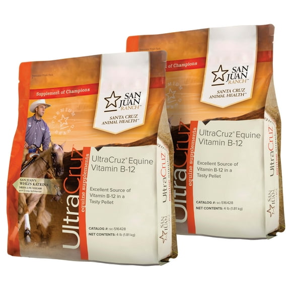 UltraCruz Equine Vitamin B-12 Supplement for Horses Bundle, 2 x 4 lb, Pellet (128 Day Supply)