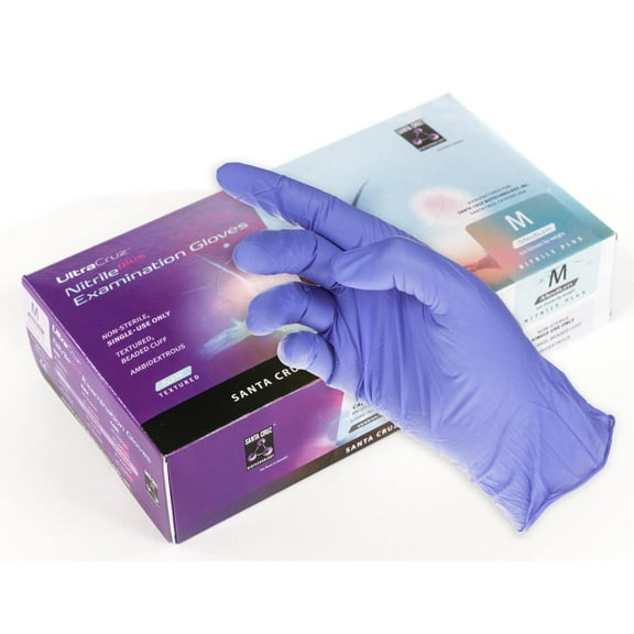 UltraCruz Nitrile Plus Gloves, Medium Case of 10 packs, 100 per pack, Powder Free, Latex Free