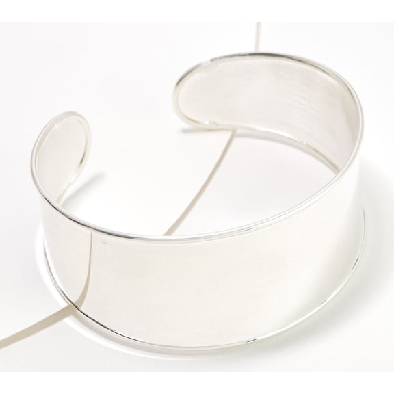 UltraFine 950 Fine Silver Shiny Polished Cuff Bracelet 8"