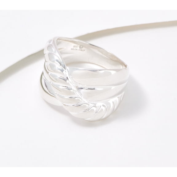 UltraFine 950 Fine Silver Torchon Bold 3-Row Band Ring Size 7