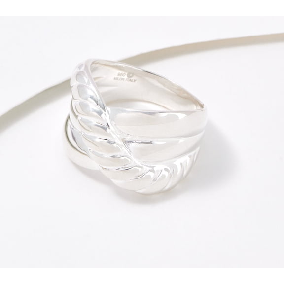 UltraFine 950 Fine Silver Torchon Bold 3-Row Band Ring Size 7