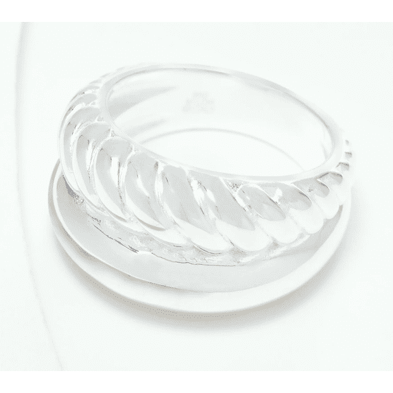 UltraFine 950 Silver Double SS Ring Size 6