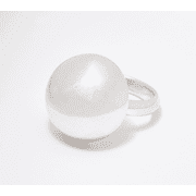UltraFine 950 Silver Polished Bombe Dome Cocktail Ring Size 7
