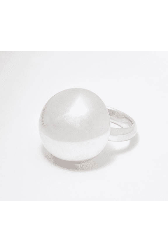 UltraFine 950 Silver Polished Bombe Dome Cocktail Ring Size 7