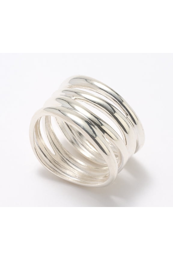 Silver Polished Multistrand Ring, Size 10