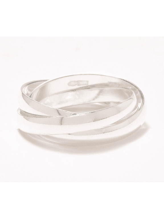 UltraFine 950 Silver Polished Rolling Ring, Size 6