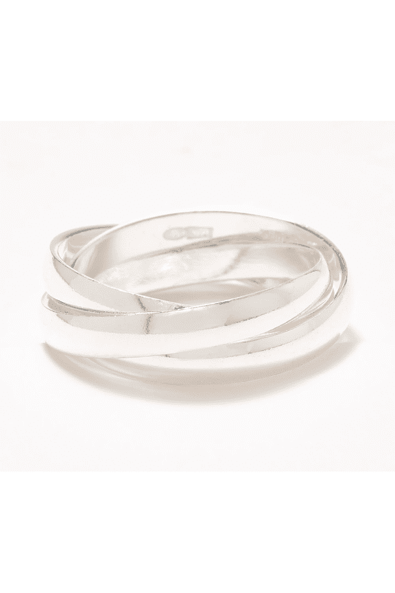 UltraFine 950 Silver Polished Rolling Ring, Size 9