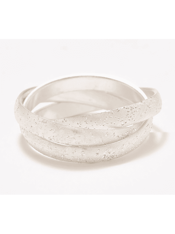 UltraFine 950 Silver Polished or Textured Rolling Ring Size 6