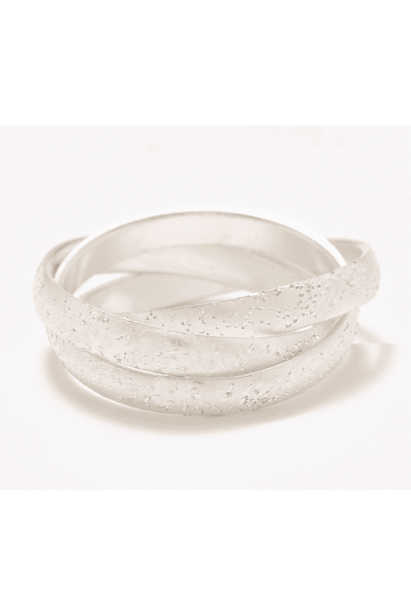 UltraFine 950 Silver Polished or Textured Rolling Ring Size 6