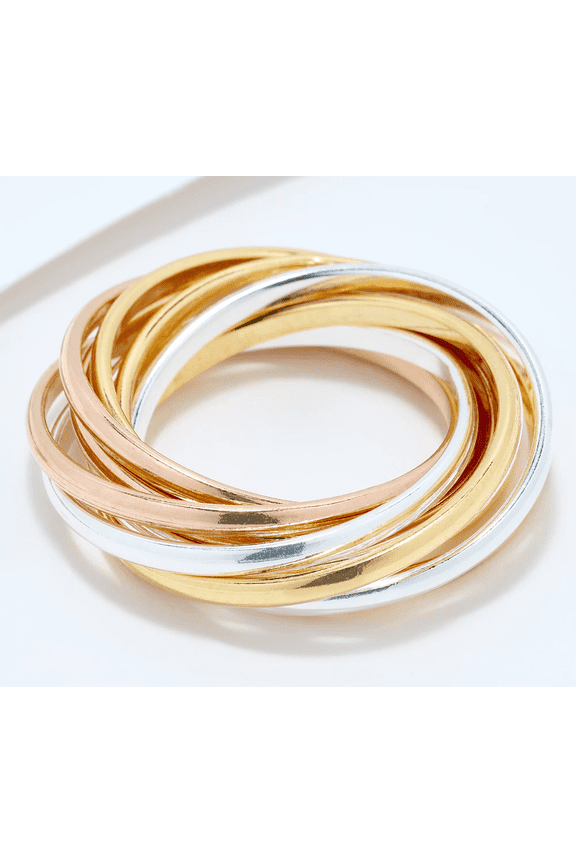 Tri-Tone 9-Row Rolling Ring, Size 6