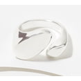thumbnail image 1 of UltraFine Silver Polished Double Signet Bypass Ring, Size 6, 1 of 1