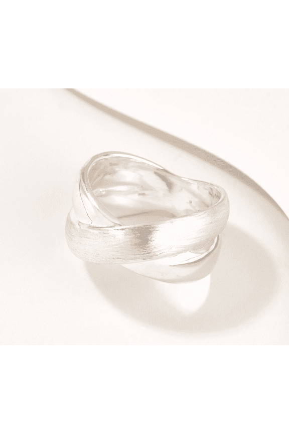 UltraFine Two Row Band Ring Polished & Satin Finish Size 7